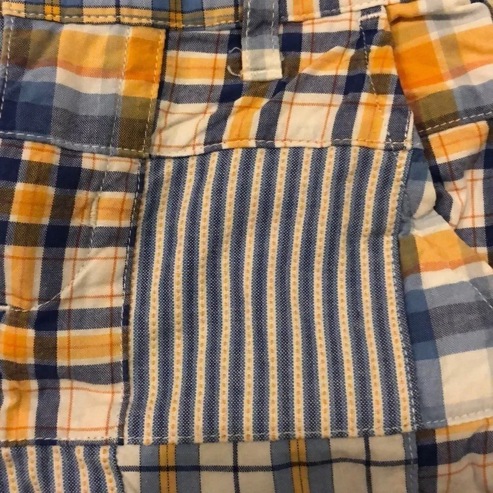 Janie & Jack Baby Boy Orange & Blue Plaid Shorts